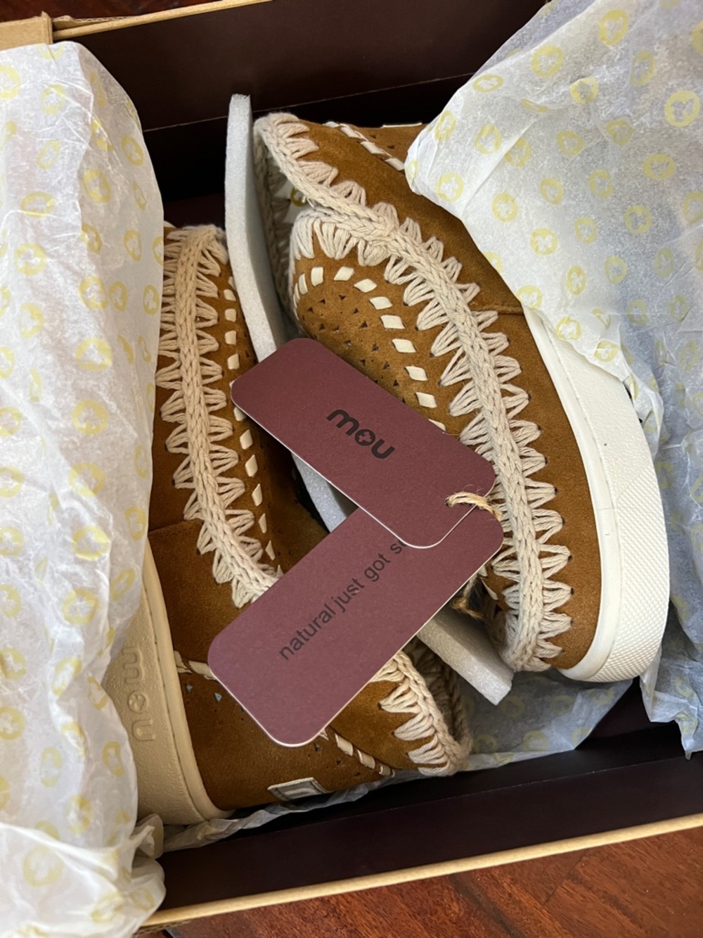 MOU Summer Eskimo Cognac Sneaker w/Leather Overstitching